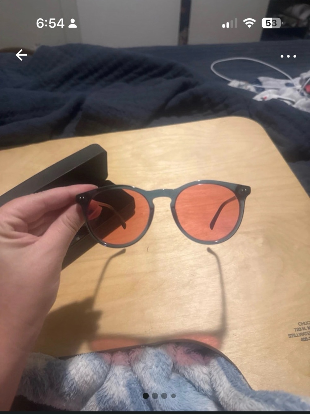 Women's Round Frame Sunglasses with Orange Lenses